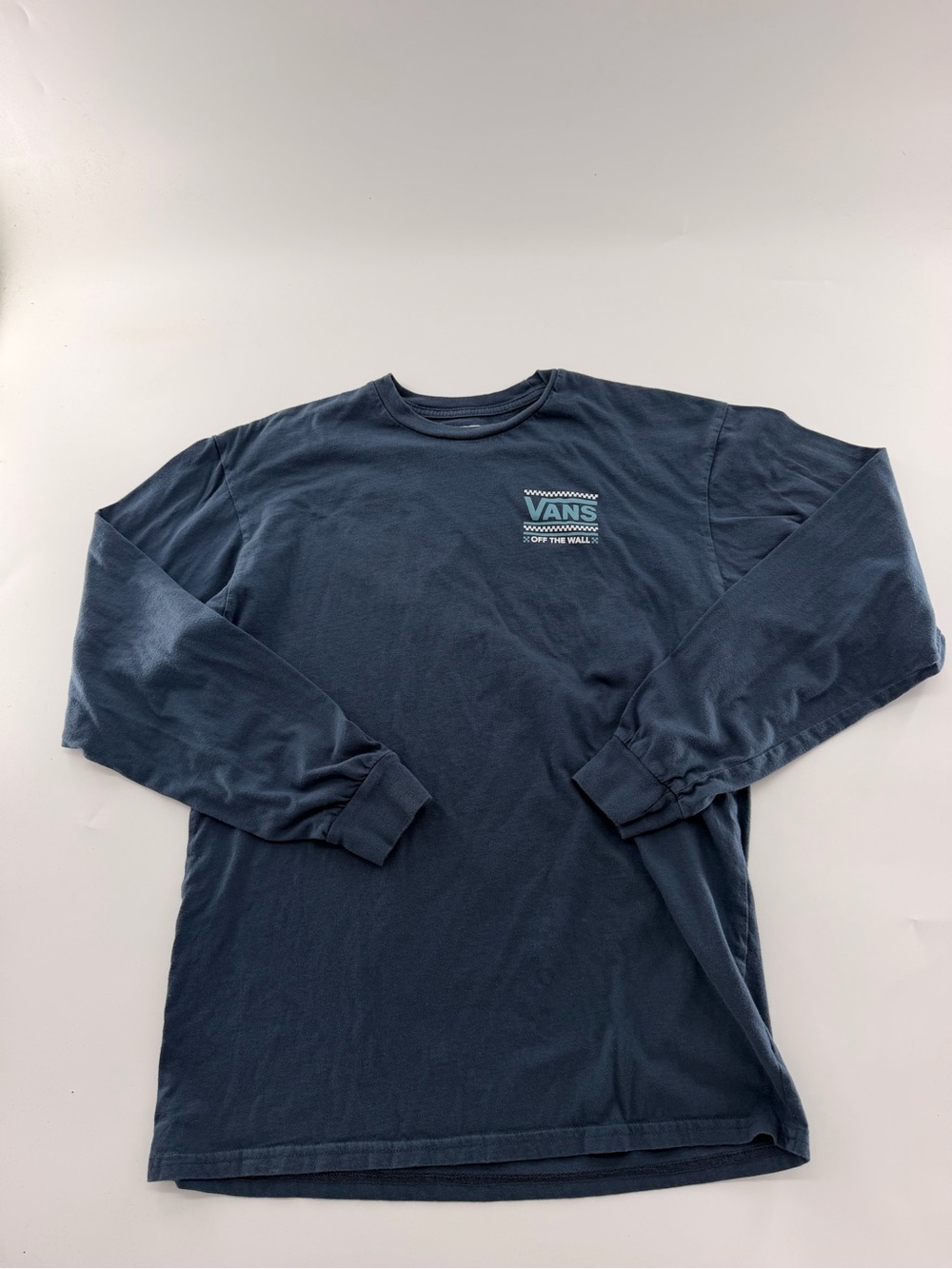 Vans Men’s Long Sleeve Blue T Shirt Medium Casual Skateboarding Zumiez Off Wall